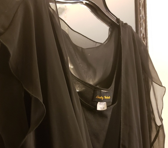 Lindsey Michelle 2xl  cami w/sheer black - Picture 2 of 4